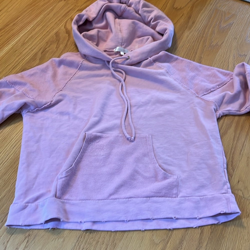 LoveShackfancy Annrosa sugar poppy distressed hoodie pink size large - Picture 5 of 11